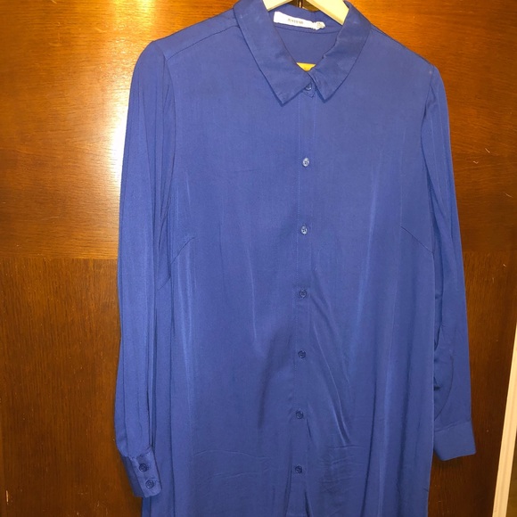 royal blue shirt dress